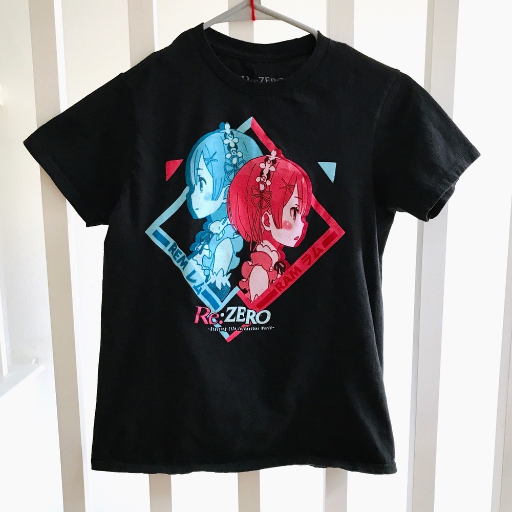 Black Re Zero Anime Manga Style T Shirt Top